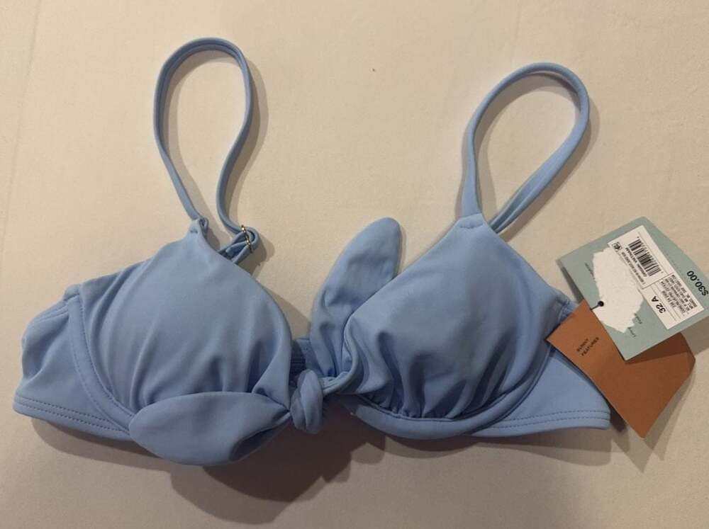 #191 Shade & Shore Light Blue Tie-Front Bikini Top Size 32A
